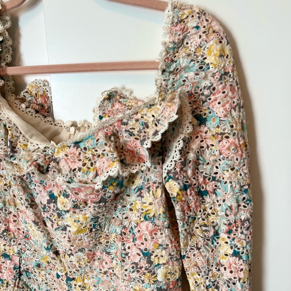 Embroidered floral romper